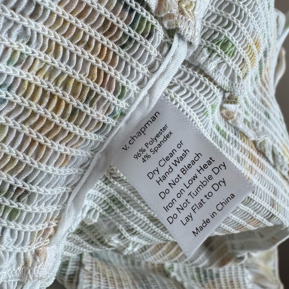 V. Chapman Floral Mini Dress in Cream and Yellow - Picture 11 of 12